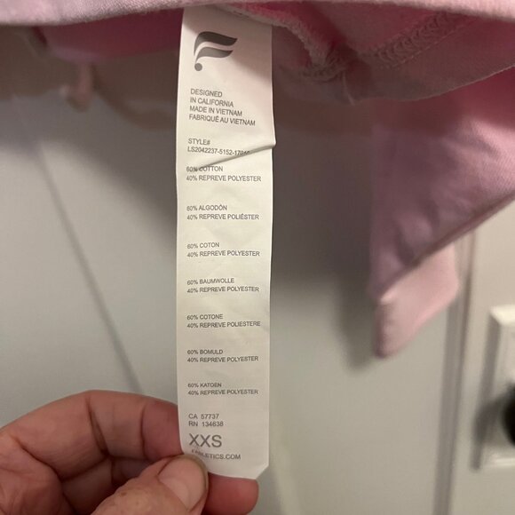 fabletics eco conscious crop sweatshirt lavender sz XXS - Picture 2 of 5